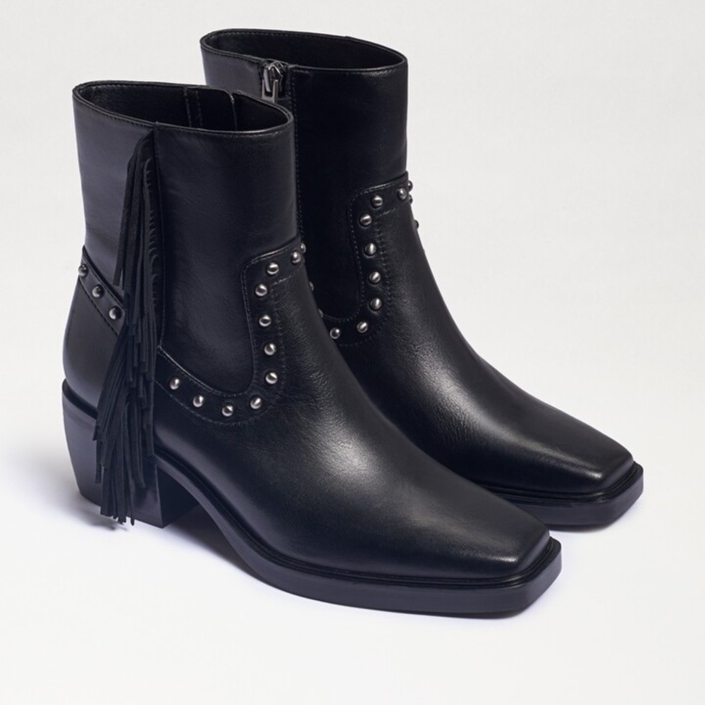 NEW SAM EDELMAN BERNIE BLACK FRINGE BOOTS 5